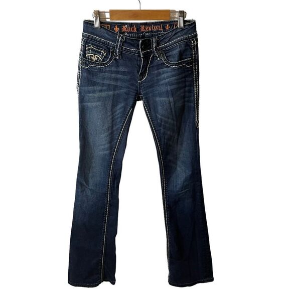 Rock Revival Y2K Eugenia Low Rise Boot Cut Jeans Size 25 - Picture 1 of 7